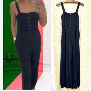 Abercrombie viscose wide leg jumpsuit with buttons size medium